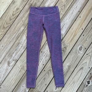 Lululemon Iviva Girls Purple Space Dye Textured Leggings Size 12
